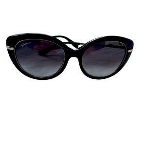 Ferragamo oversized sunglasses gold and black frame